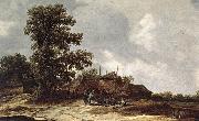 Jan van Goyen Farmyard with Haystack oil